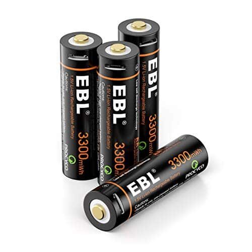 4x AA-Akkus – USB-Ladefunktion 1,5V – 3300 mWh